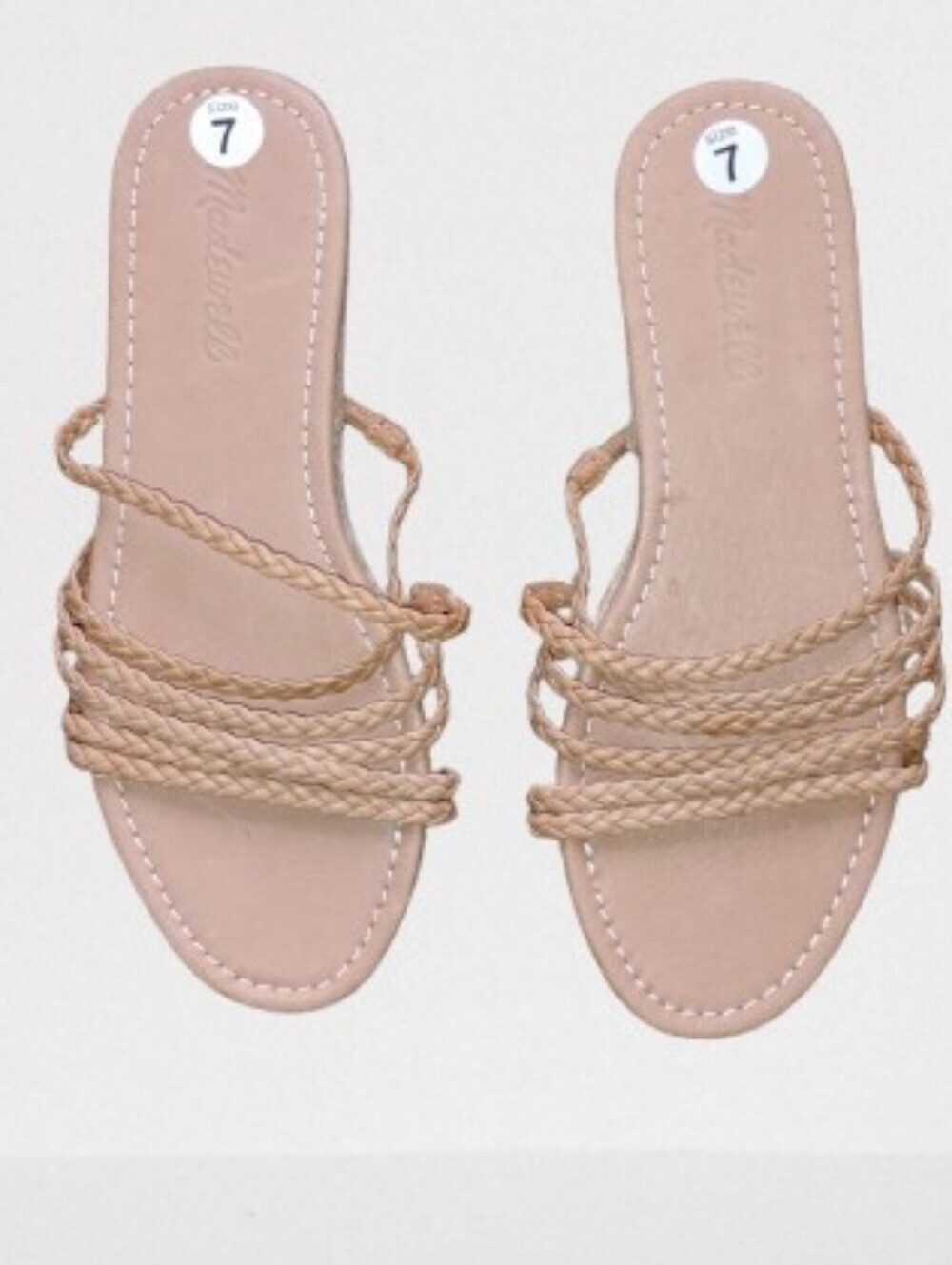 New Without Box Madewell Kathryn‎ Braided Espadrille Slide Sandals Tan Size 7